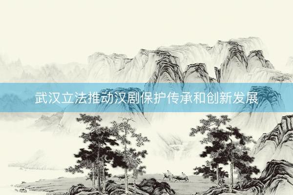 武汉立法推动汉剧保护传承和创新发展