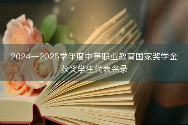 2024—2025学年度中等职业教育国家奖学金获奖学生代表名录