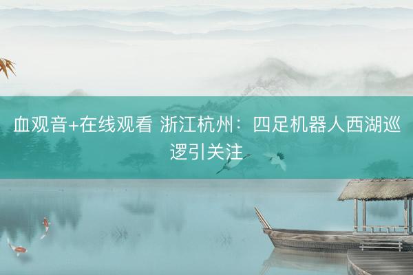 血观音+在线观看 浙江杭州：四足机器人西湖巡逻引关注