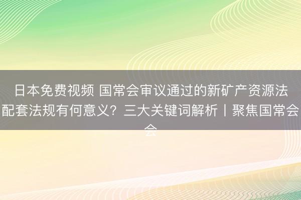 日本免费视频 国常会审议通过的新矿产资源法配套法规有何意义？三大关键词解析丨聚焦国常会