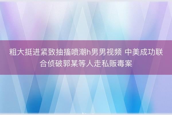 粗大挺进紧致抽搐喷潮h男男视频 中美成功联合侦破郭某等人走私贩毒案