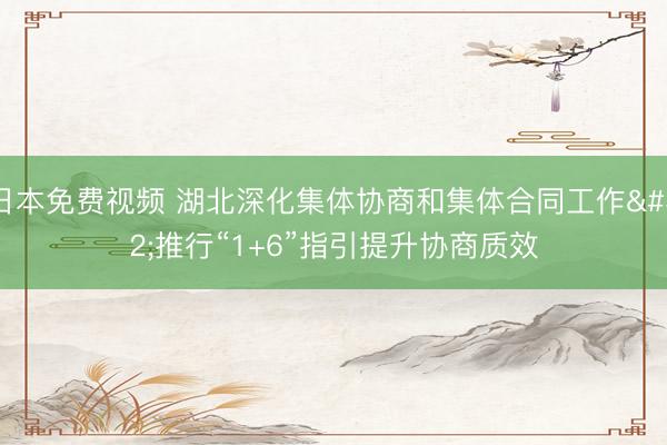 日本免费视频 湖北深化集体协商和集体合同工作 推行“1+6”指引提升协商质效