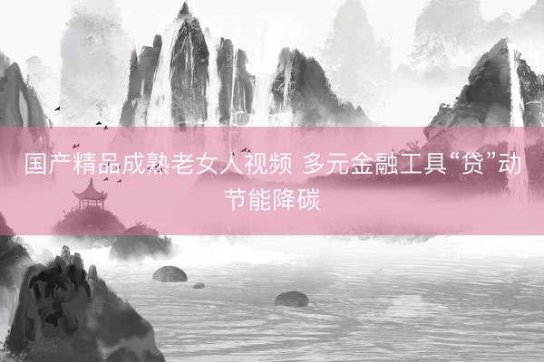 国产精品成熟老女人视频 多元金融工具“贷”动节能降碳