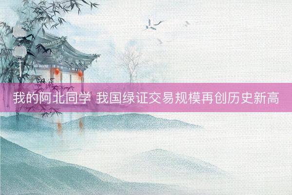我的阿北同学 我国绿证交易规模再创历史新高