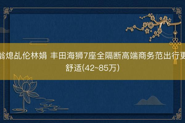 翁熄乩伦林娟 丰田海狮7座全隔断高端商务范出行更舒适(42~85万)