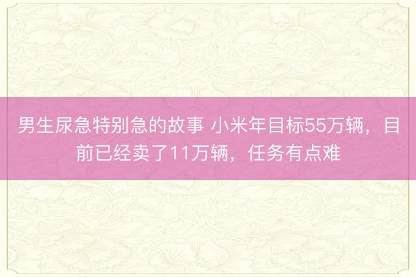 男生尿急特别急的故事 小米年目标55万辆，目前已经卖了11万辆，任务有点难