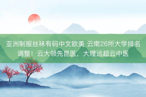 亚洲制服丝袜有码中文欧美 云南26所大学排名调整!云大领先昆医,大理远超云中医
