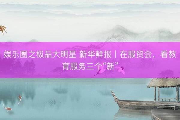 娱乐圈之极品大明星 新华鲜报丨在服贸会，看教育服务三个“新”
