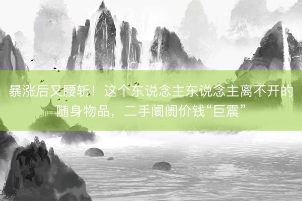 暴涨后又腰斩！这个东说念主东说念主离不开的随身物品，二手阛阓价钱“巨震”