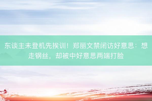 东谈主未登机先挨训！郑丽文禁闭访好意思：想走钢丝，却被中好意思两端打脸