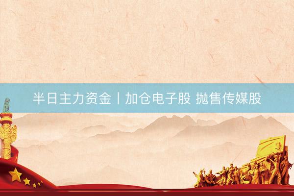 半日主力资金丨加仓电子股 抛售传媒股