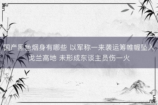 国产黑色烟身有哪些 以军称一来袭运筹帷幄坠入戈兰高地 未形成东谈主员伤一火