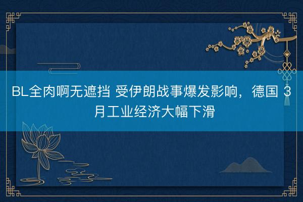BL全肉啊无遮挡 受伊朗战事爆发影响，德国 3 月工业经济大幅下滑