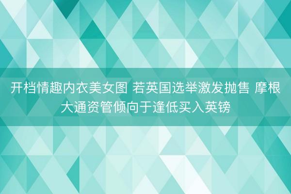 开档情趣内衣美女图 若英国选举激发抛售 摩根大通资管倾向于逢低买入英镑