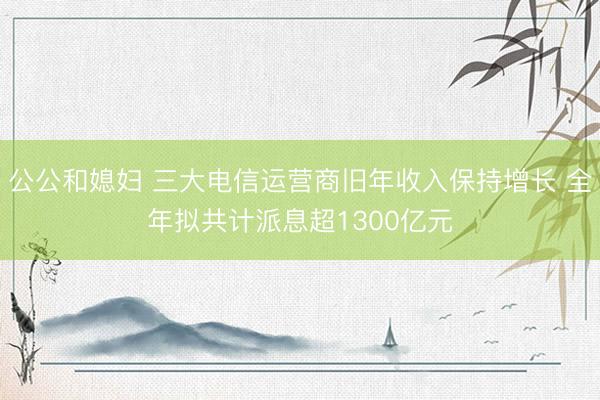 公公和媳妇 三大电信运营商旧年收入保持增长 全年拟共计派息超1300亿元