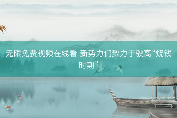 无限免费视频在线看 新势力们致力于驶离“烧钱时期”