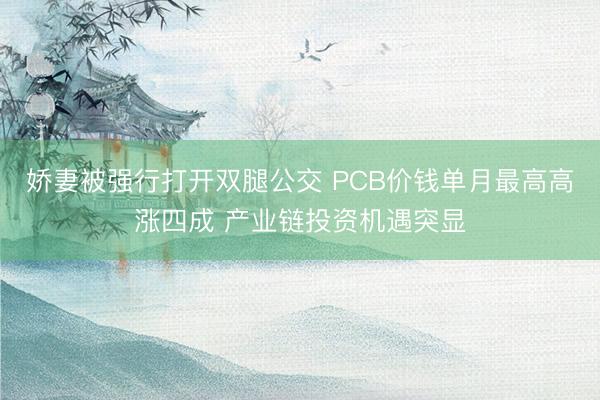 娇妻被强行打开双腿公交 PCB价钱单月最高高涨四成 产业链投资机遇突显