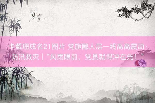 卡戴珊成名21图片 党旗鄙人层一线高高震动·防汛救灾｜“风雨眼前，党员就得冲在先！”