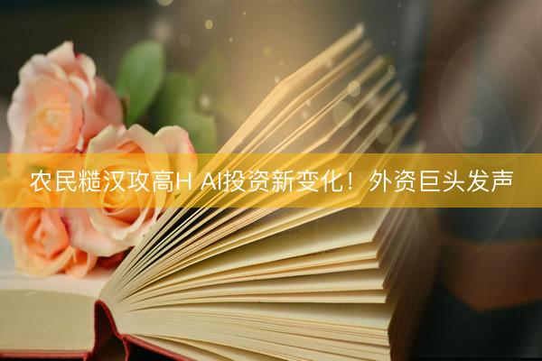 农民糙汉攻高H AI投资新变化！外资巨头发声