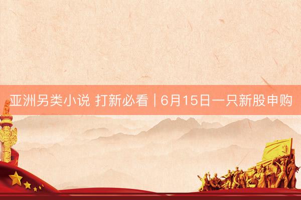 亚洲另类小说 打新必看 | 6月15日一只新股申购