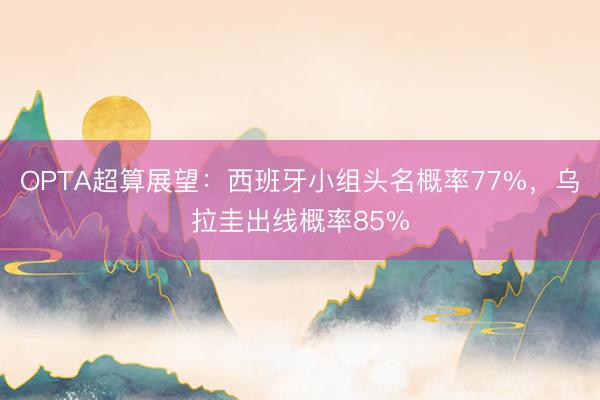 OPTA超算展望：西班牙小组头名概率77%，乌拉圭出线概率85%