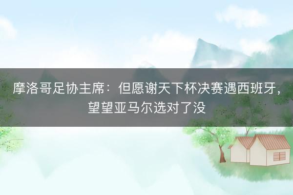 摩洛哥足协主席：但愿谢天下杯决赛遇西班牙，望望亚马尔选对了没