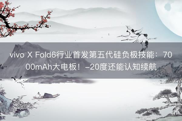 vivo X Fold6行业首发第五代硅负极技能：7000mAh大电板！-20度还能认知续航